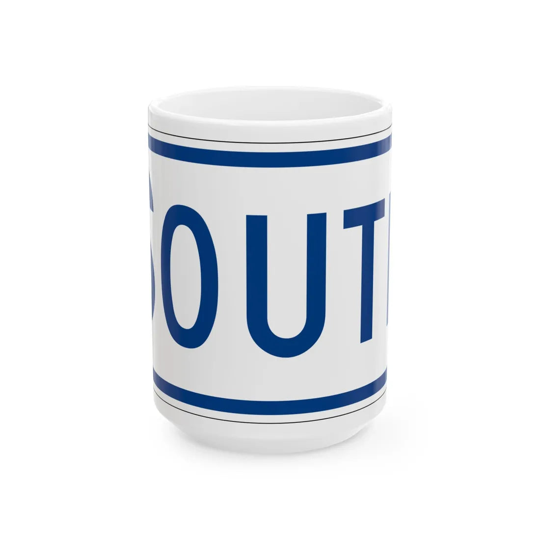 South plate South Carolina (South Carolina) (Road Sign) White Coffee Mug 15oz - Go Mug Yourself