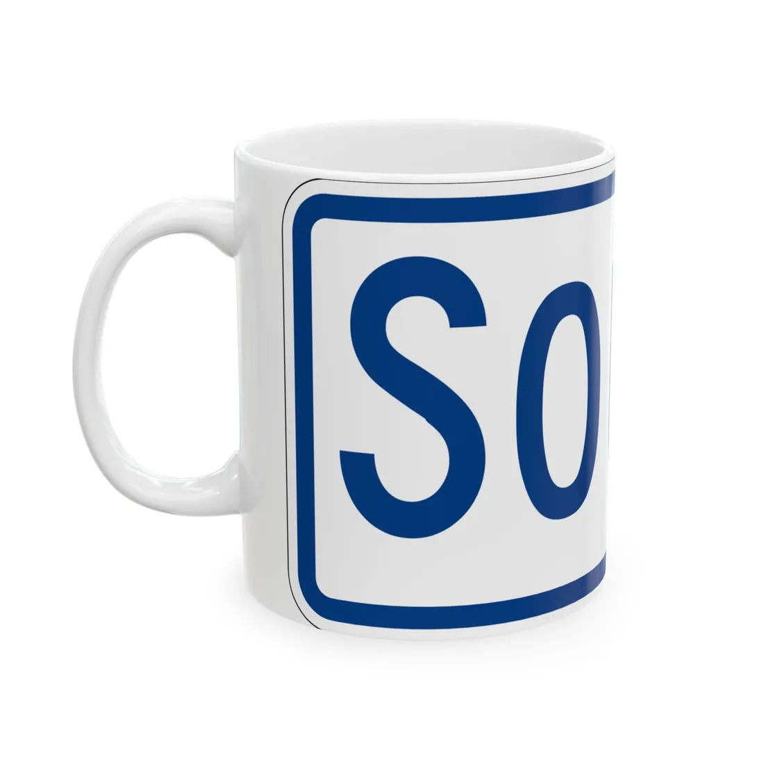South plate South Carolina (South Carolina) (Road Sign) White Coffee Mug - Go Mug Yourself