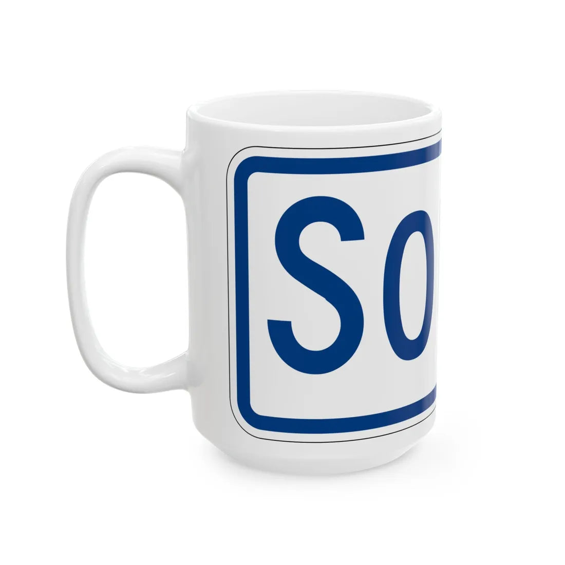 South plate South Carolina (South Carolina) (Road Sign) White Coffee Mug - Go Mug Yourself