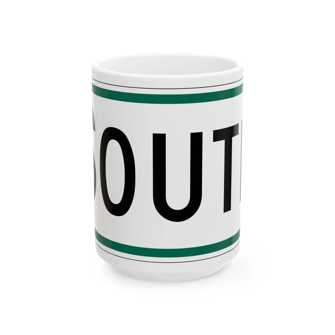 South plate South Dakota (South Dakota) (Road Sign) White Coffee Mug 15oz - Go Mug Yourself