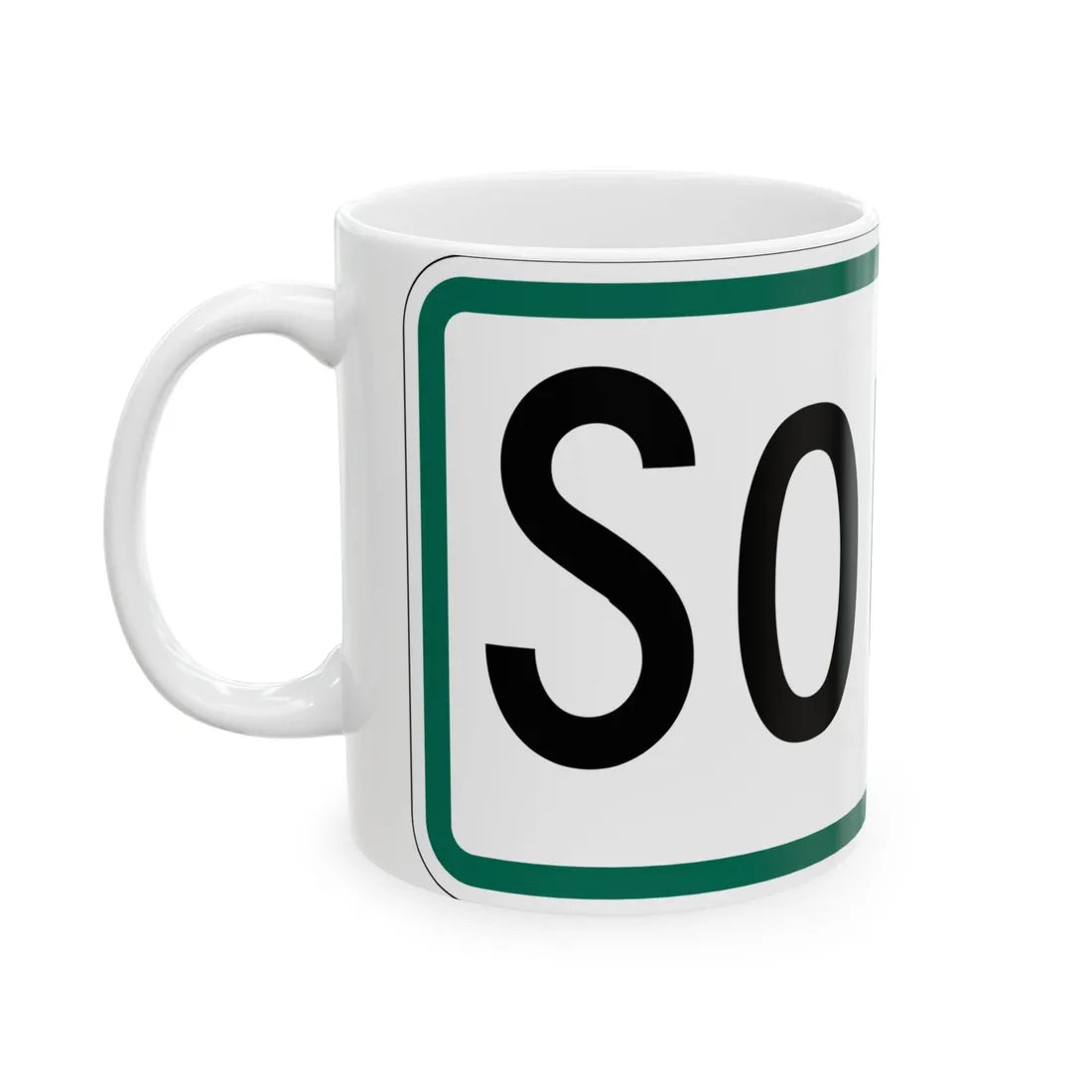South plate South Dakota (South Dakota) (Road Sign) White Coffee Mug - Go Mug Yourself
