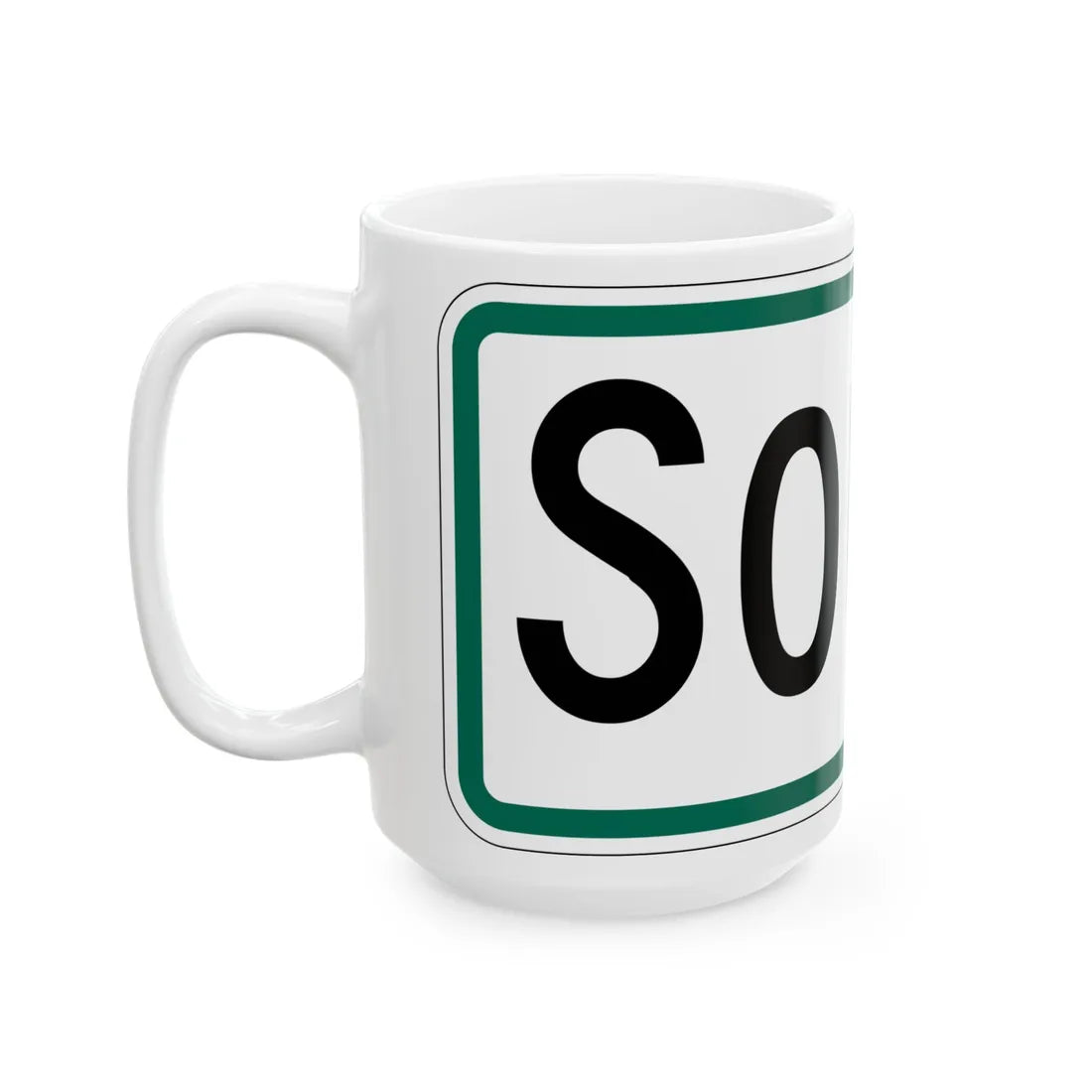 South plate South Dakota (South Dakota) (Road Sign) White Coffee Mug - Go Mug Yourself