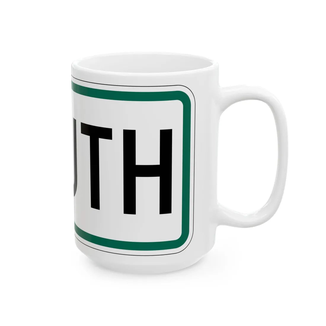 South plate South Dakota (South Dakota) (Road Sign) White Coffee Mug - Go Mug Yourself