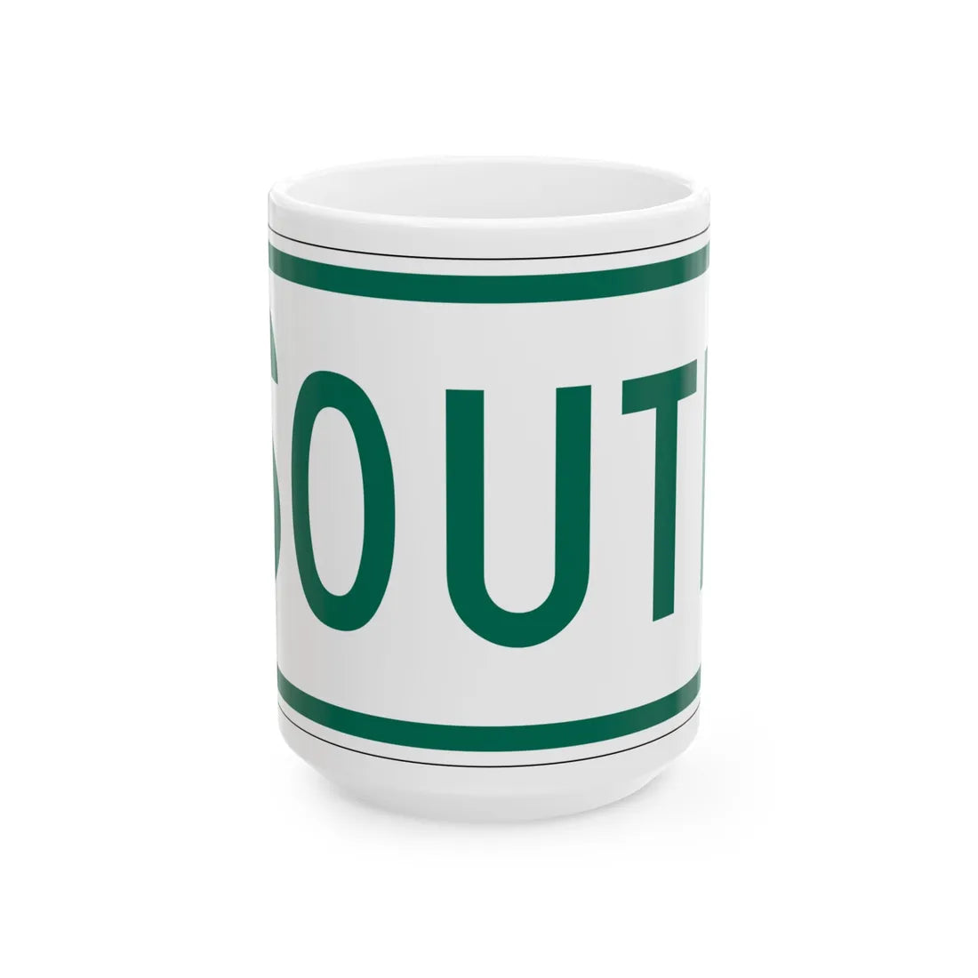 South plate Vermont (Vermont) (Road Sign) White Coffee Mug 15oz - Go Mug Yourself