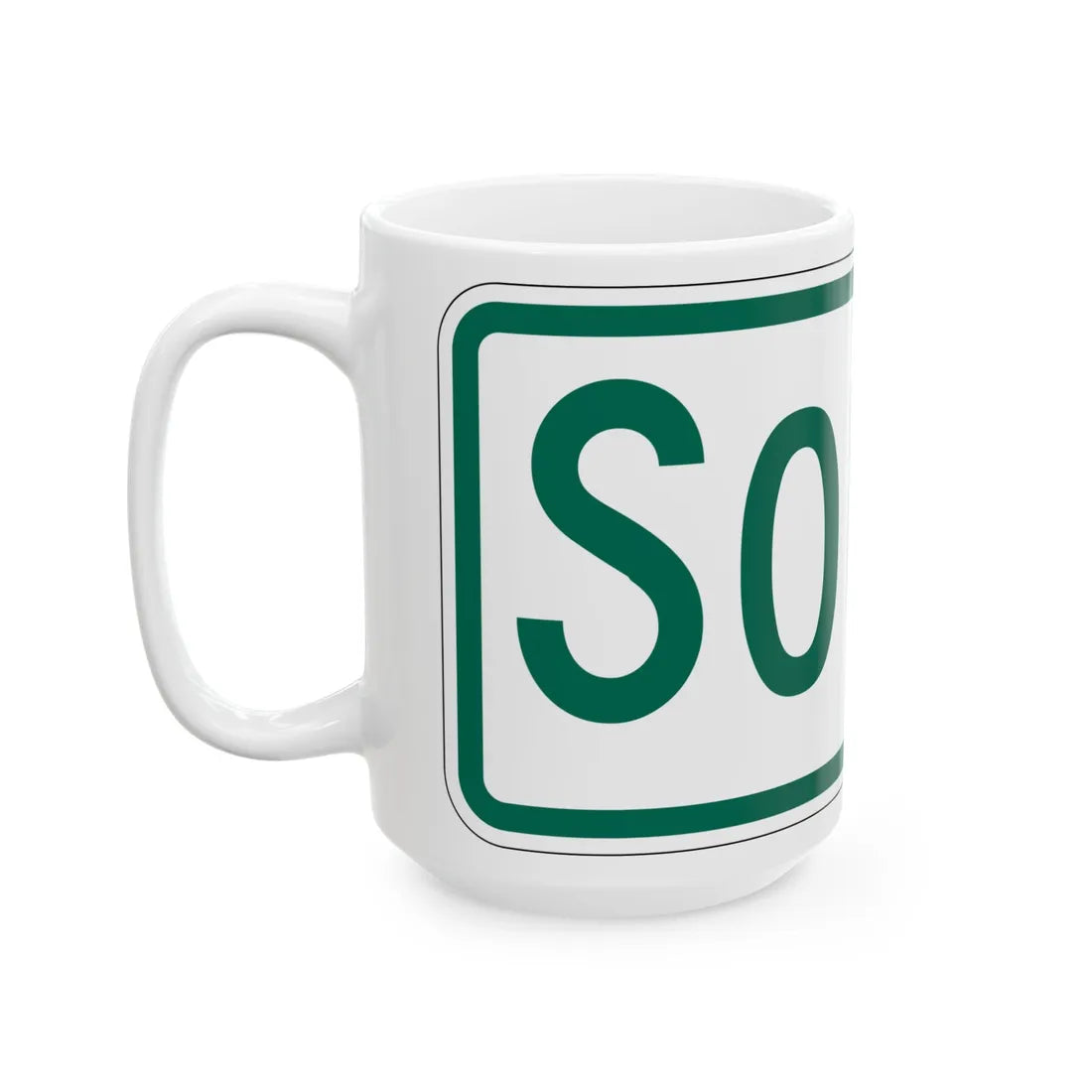 South plate Vermont (Vermont) (Road Sign) White Coffee Mug - Go Mug Yourself