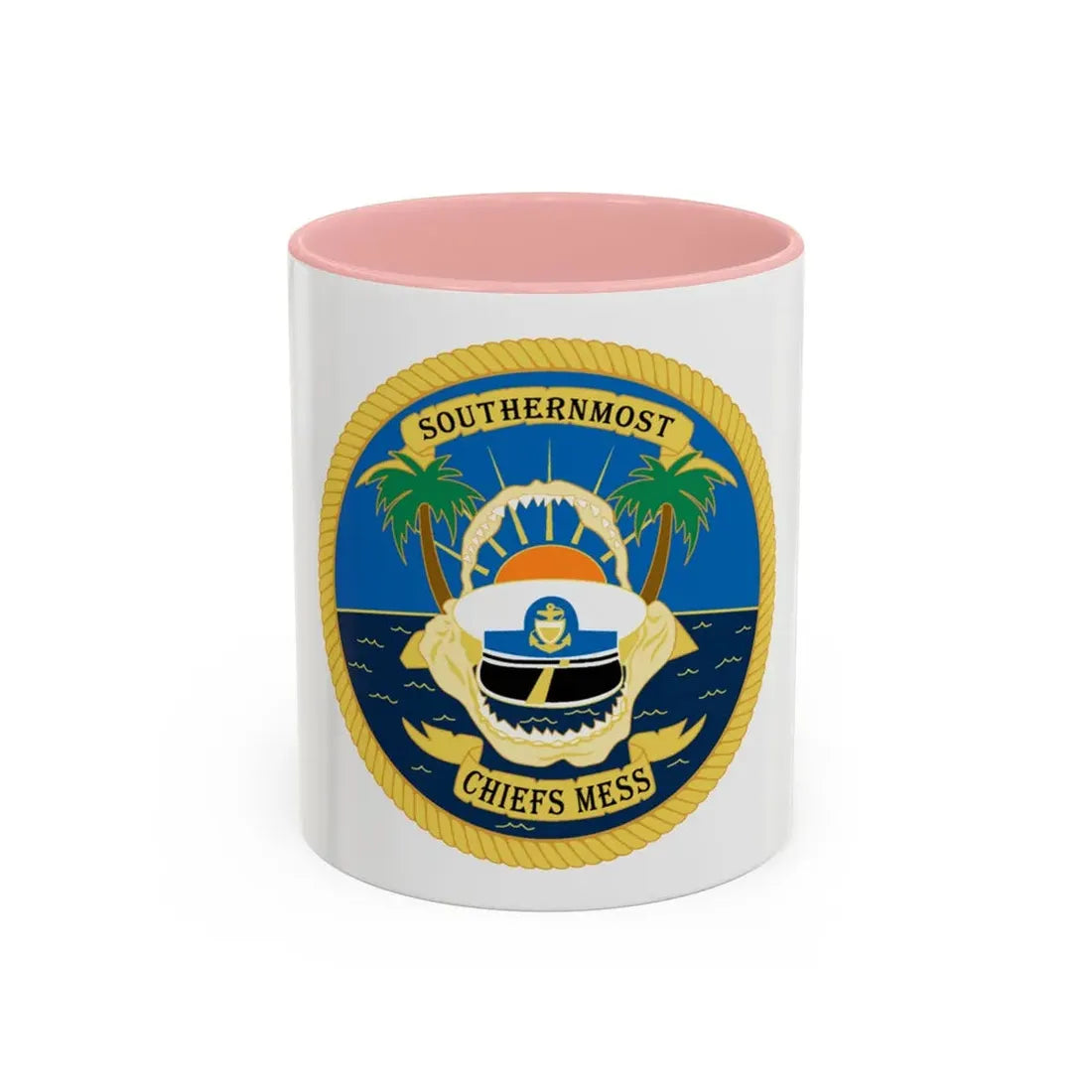 SOUTHERNMOST Chiefs Mess (U.S. Coast Guard) Accent Coffee Mug 11oz Pink - Go Mug Yourself
