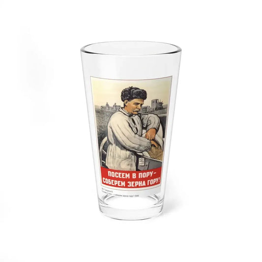 Soviet Era Poster 11 - Pint Glass 16oz 16oz - Go Mug Yourself