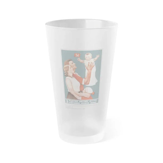 Soviet Era Poster 235 - Frosted Pint Glass 16oz 16oz Frosted - Go Mug Yourself