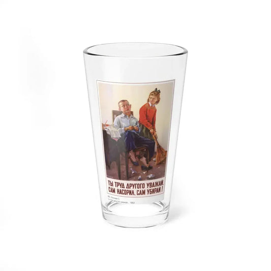 Soviet Era Poster 254 - Pint Glass 16oz 16oz - Go Mug Yourself