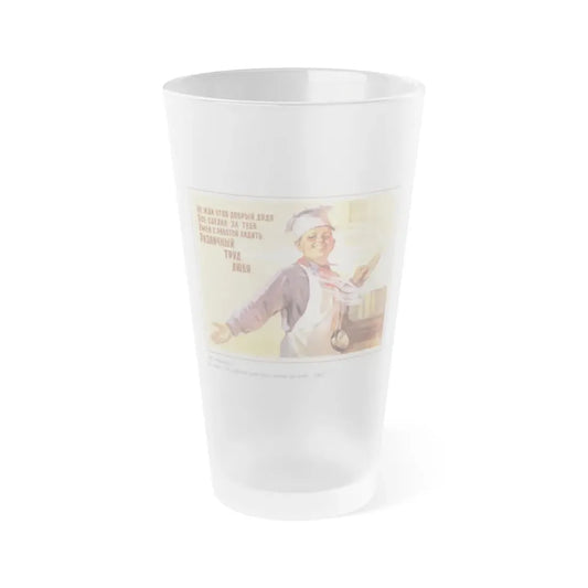 Soviet Era Poster 261 - Frosted Pint Glass 16oz 16oz Frosted - Go Mug Yourself