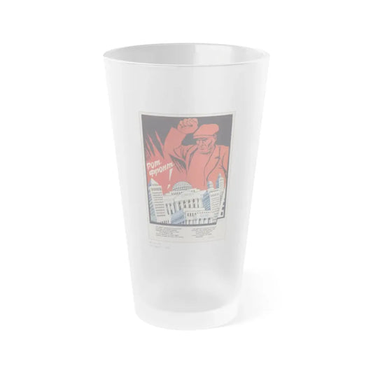 Soviet Era Poster 386 - Frosted Pint Glass 16oz 16oz Frosted - Go Mug Yourself