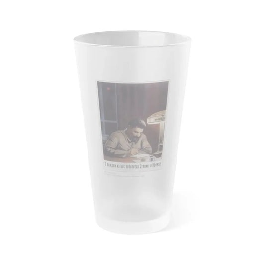 Soviet Era Poster 398 - Frosted Pint Glass 16oz 16oz Frosted - Go Mug Yourself