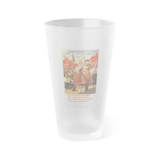 Soviet Era Poster 401 - Frosted Pint Glass 16oz 16oz Frosted - Go Mug Yourself