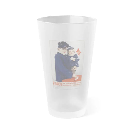 Soviet Era Poster 406 - Frosted Pint Glass 16oz 16oz Frosted - Go Mug Yourself