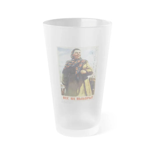 Soviet Era Poster 411 - Frosted Pint Glass 16oz 16oz Frosted - Go Mug Yourself