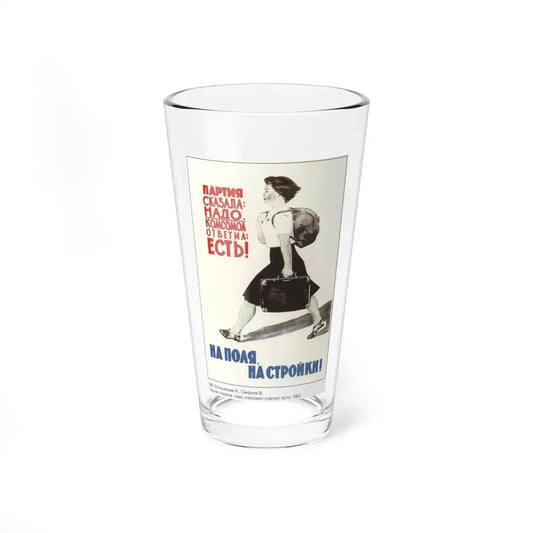 Soviet Era Poster 587 - Pint Glass 16oz 16oz - Go Mug Yourself