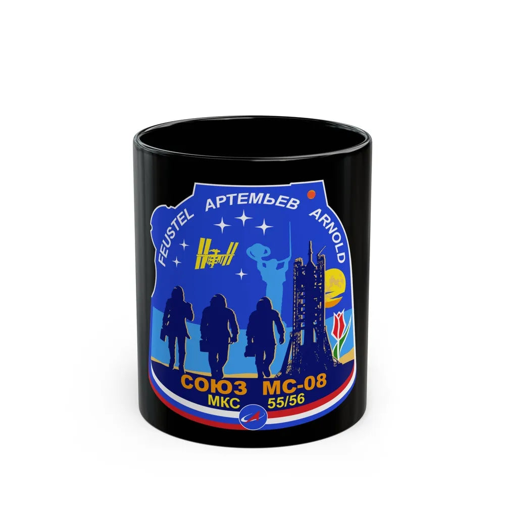 Soyuz MS-08 (Soyuz Programme) Black Coffee Mug-11oz-Go Mug Yourself