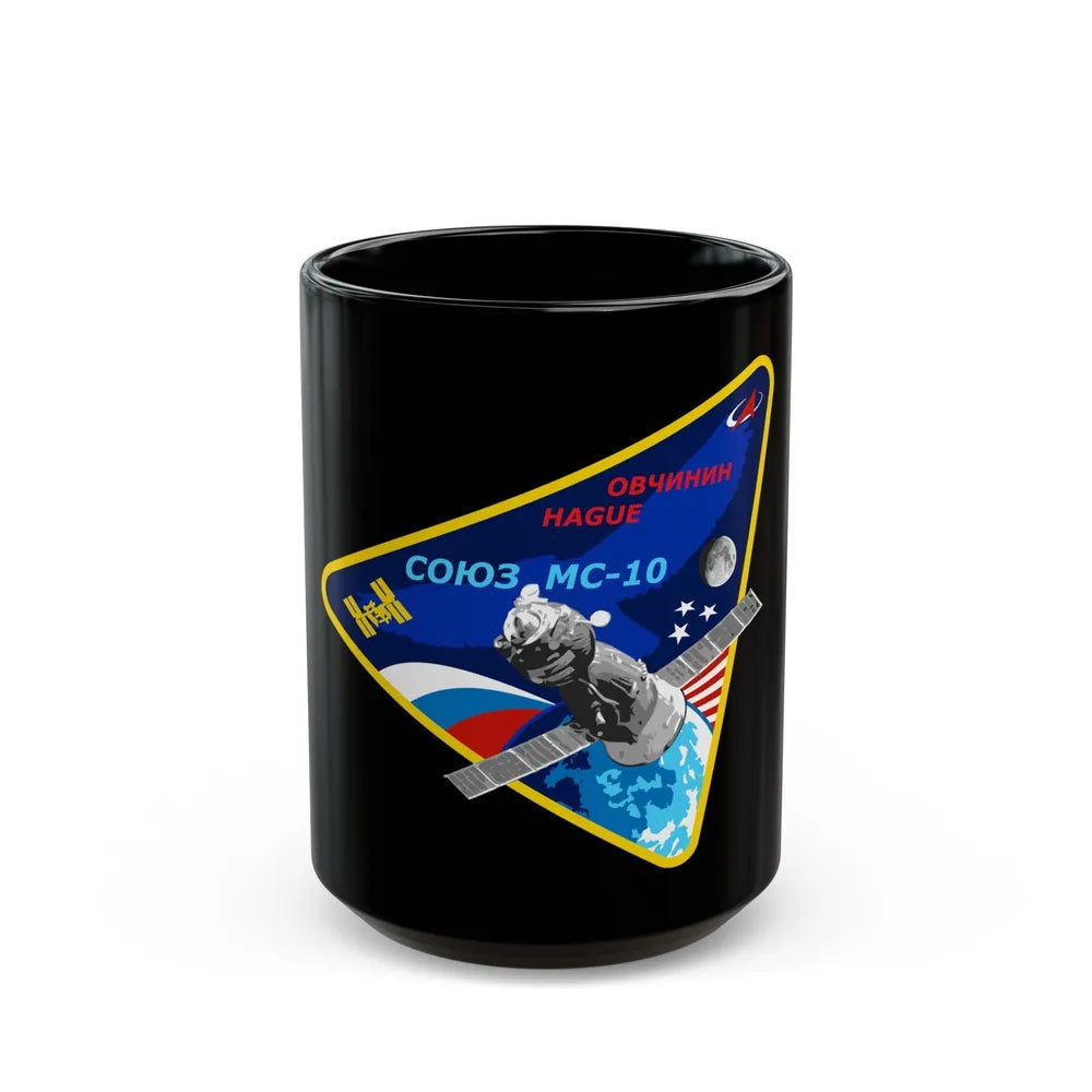 Soyuz MS-10 (Soyuz Programme) Black Coffee Mug-15oz-Go Mug Yourself