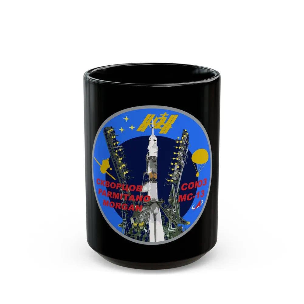 Soyuz MS-13 (Soyuz Programme) Black Coffee Mug-15oz-Go Mug Yourself