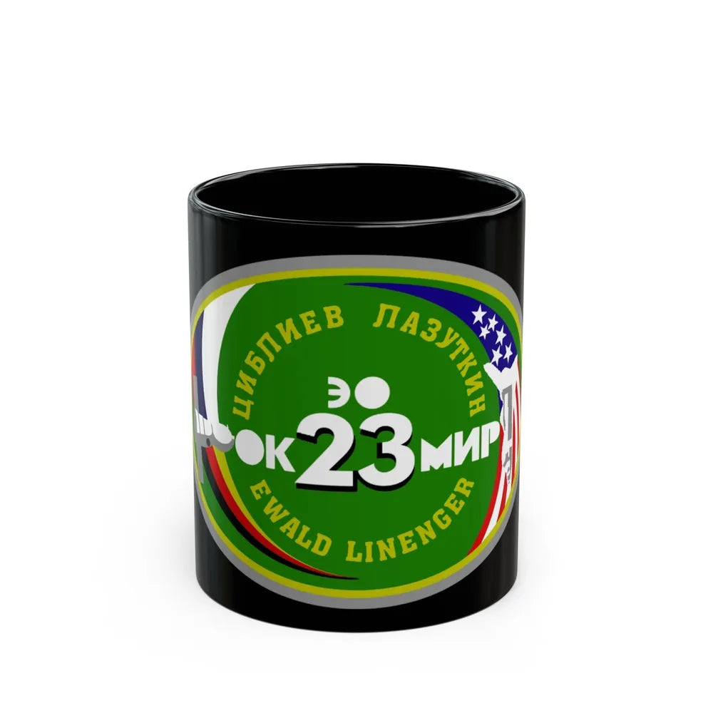 Soyuz TM-25 (Soyuz Programme) Black Coffee Mug-11oz-Go Mug Yourself