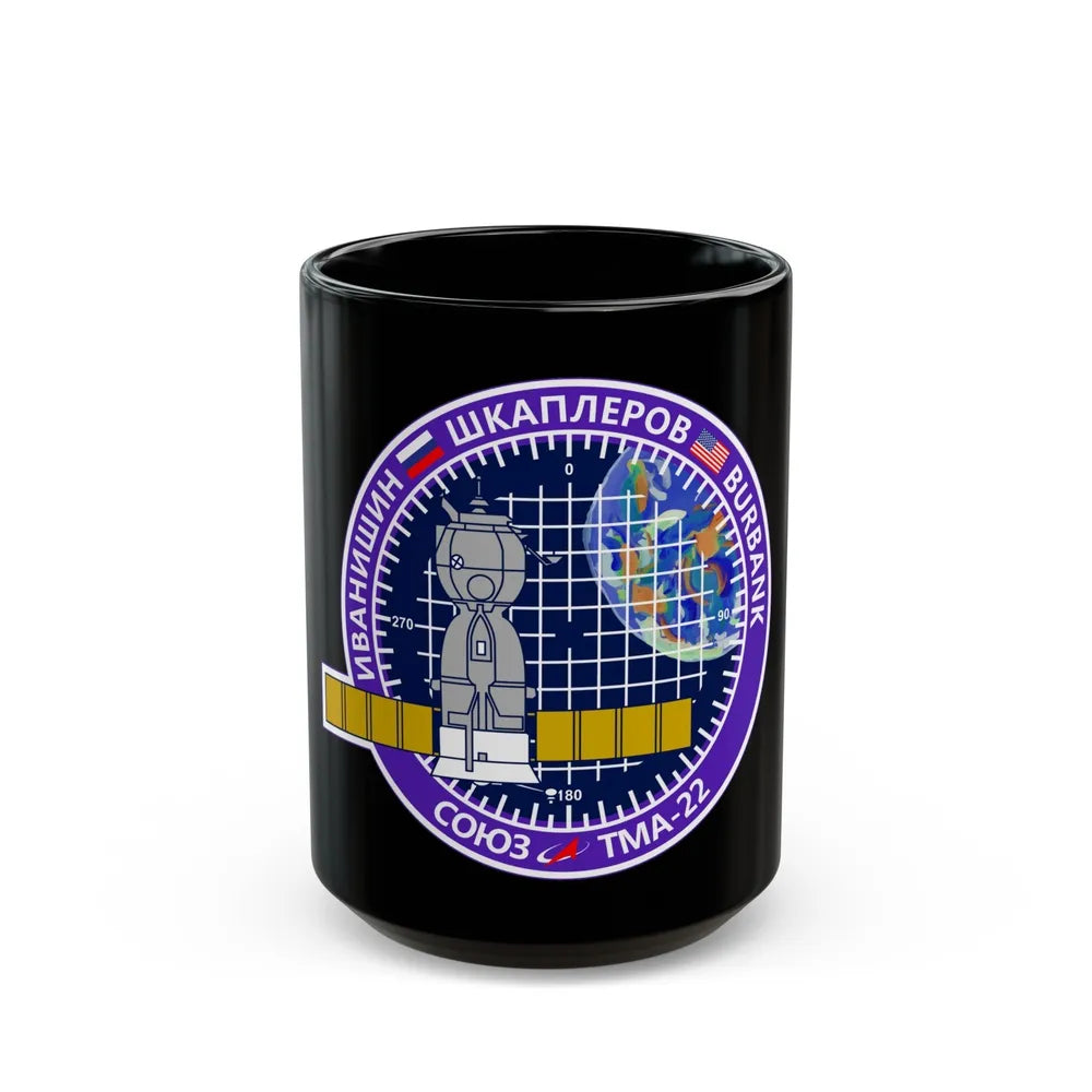 Soyuz TMA-22 (Soyuz Programme) Black Coffee Mug-15oz-Go Mug Yourself