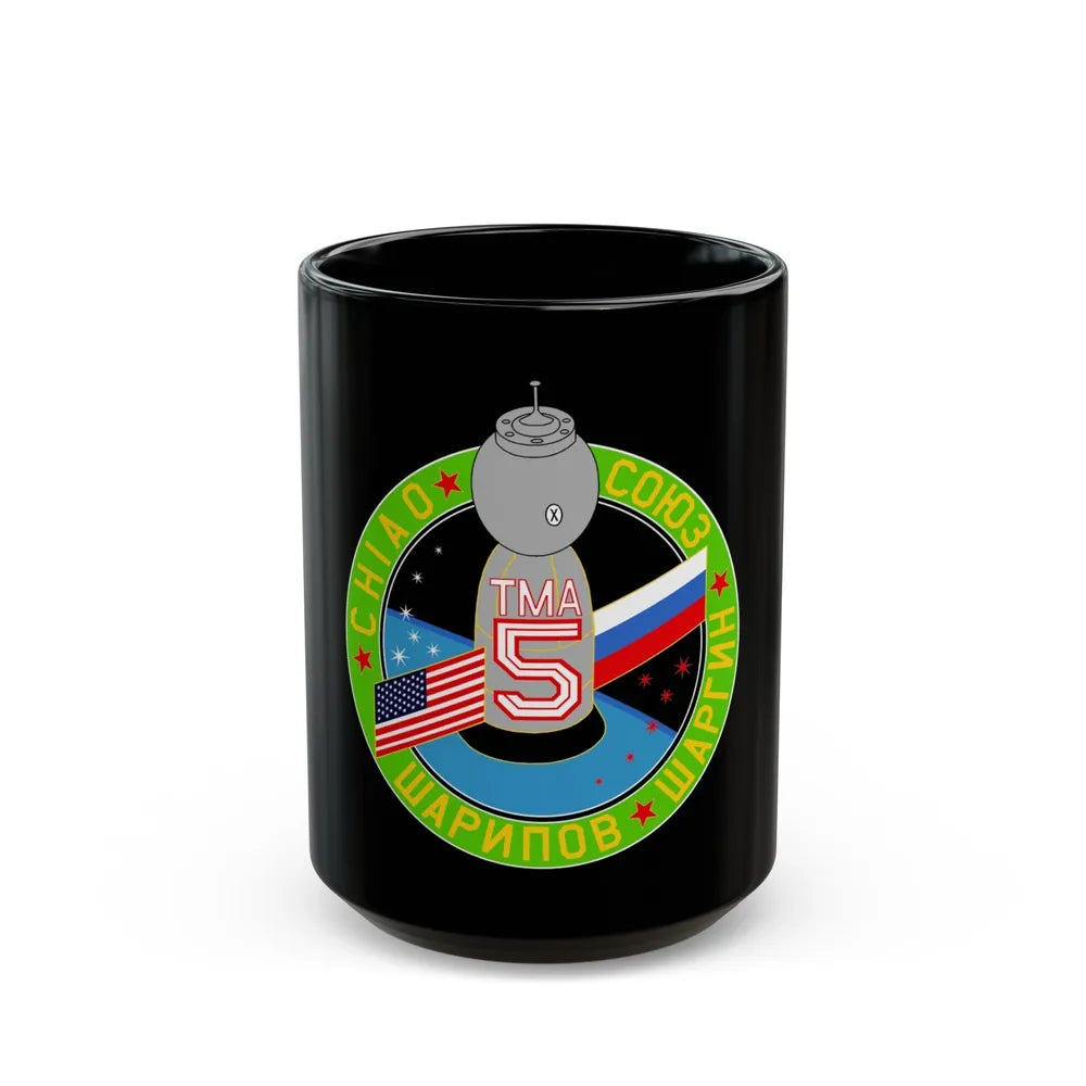 Soyuz TMA-5 (Soyuz Programme) Black Coffee Mug-15oz-Go Mug Yourself