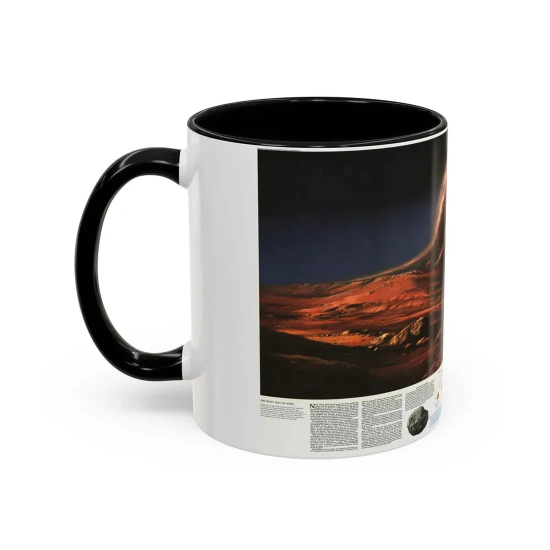 Space - MARS, Dusty Face of (1973) (Map) Accent Coffee Mug - Go Mug Yourself