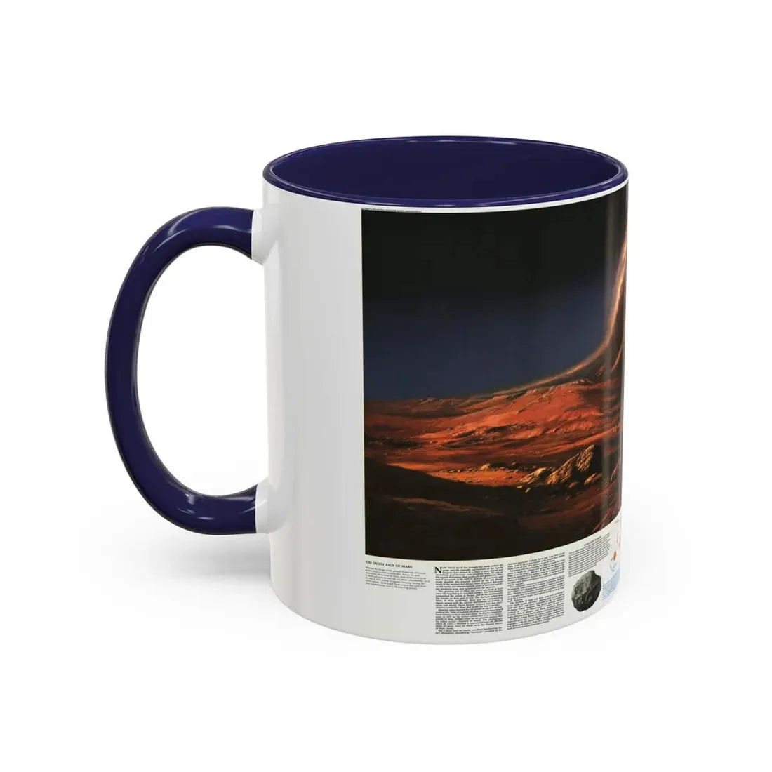 Space - MARS, Dusty Face of (1973) (Map) Accent Coffee Mug - Go Mug Yourself