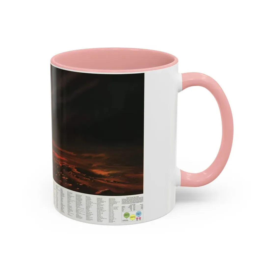 Space - MARS, Dusty Face of (1973) (Map) Accent Coffee Mug - Go Mug Yourself