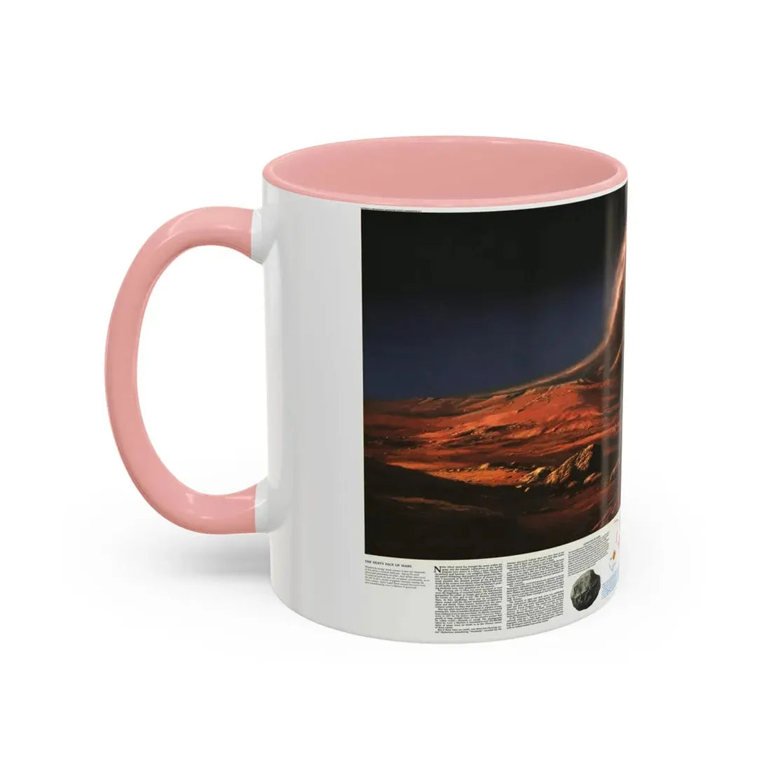 Space - MARS, Dusty Face of (1973) (Map) Accent Coffee Mug - Go Mug Yourself