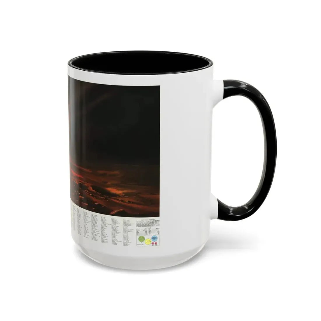 Space - MARS, Dusty Face of (1973) (Map) Accent Coffee Mug - Go Mug Yourself