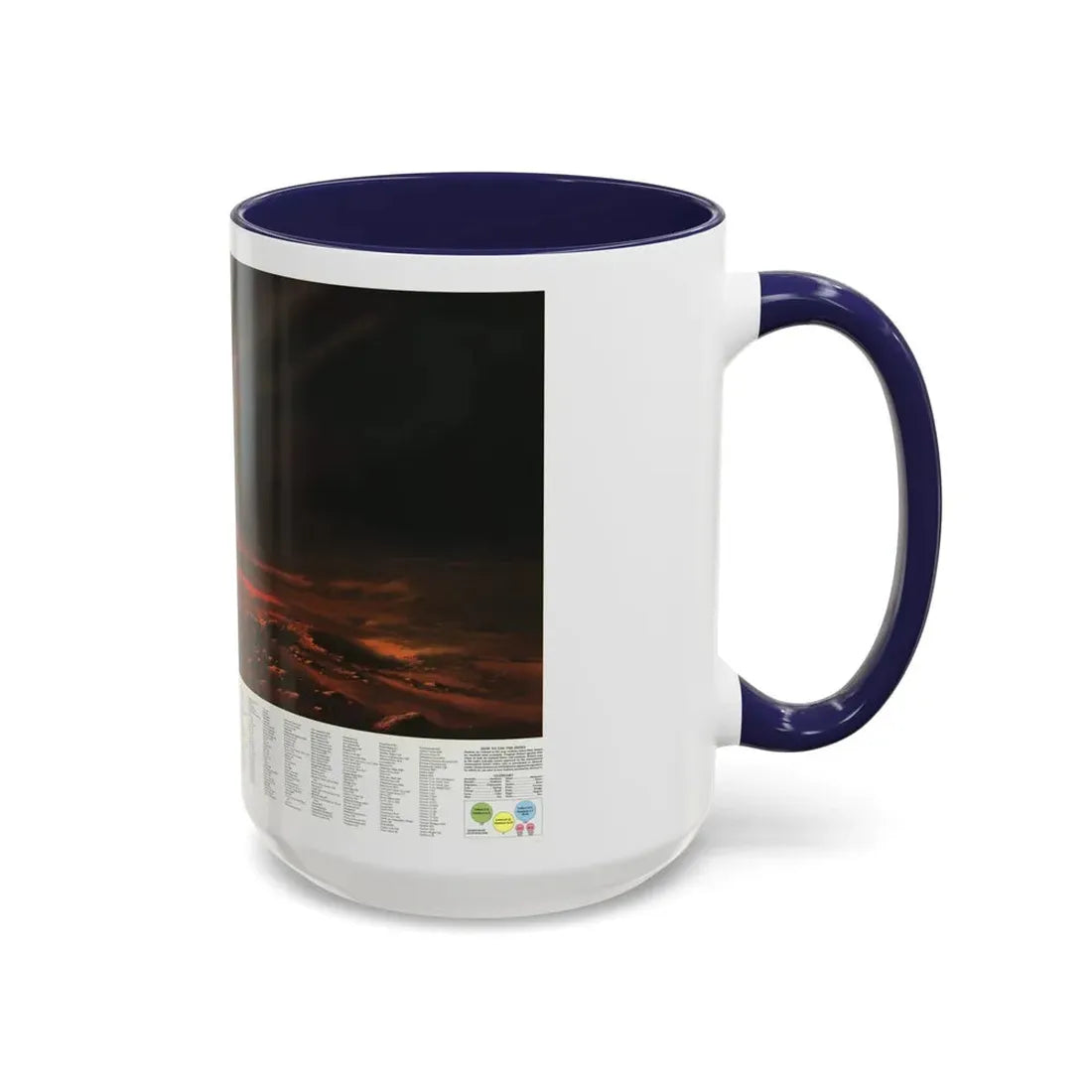 Space - MARS, Dusty Face of (1973) (Map) Accent Coffee Mug - Go Mug Yourself