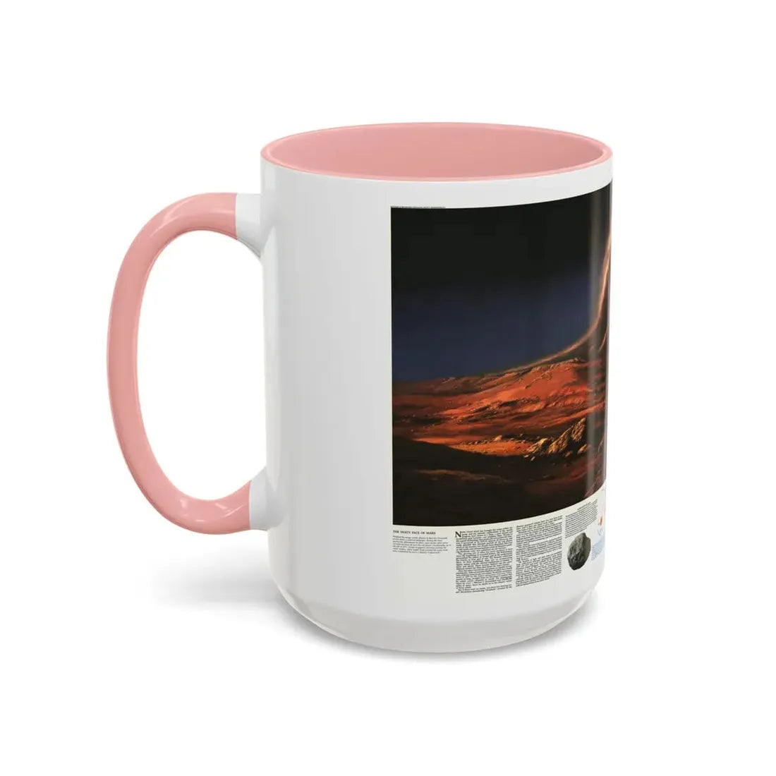 Space - MARS, Dusty Face of (1973) (Map) Accent Coffee Mug - Go Mug Yourself