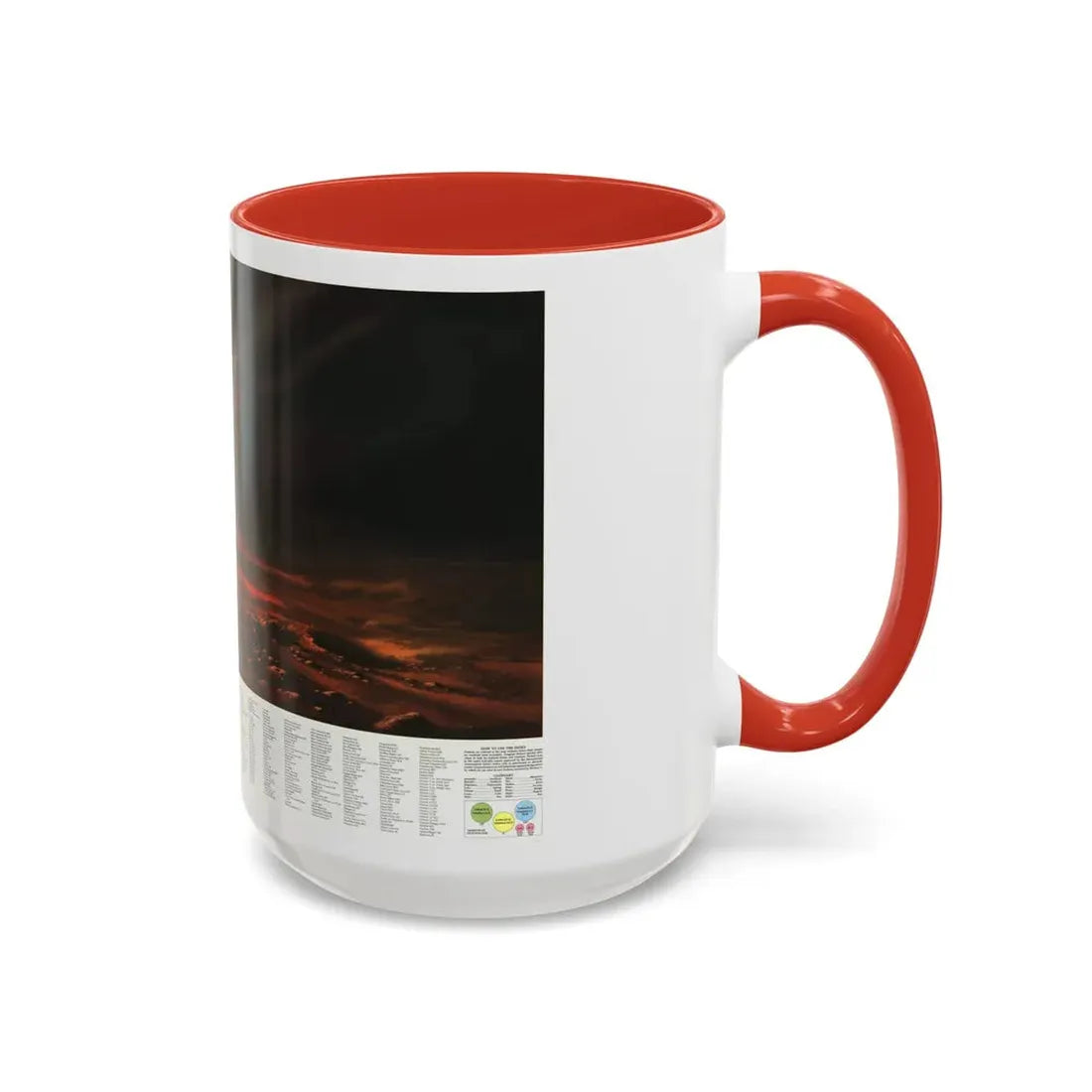 Space - MARS, Dusty Face of (1973) (Map) Accent Coffee Mug - Go Mug Yourself