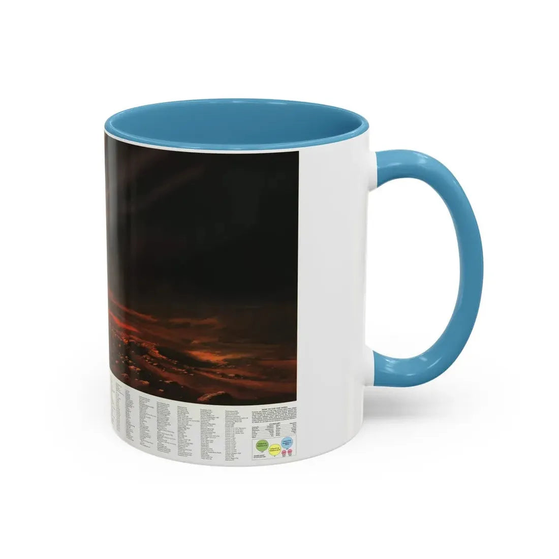 Space - MARS, Dusty Face of (1973) (Map) Accent Coffee Mug - Go Mug Yourself