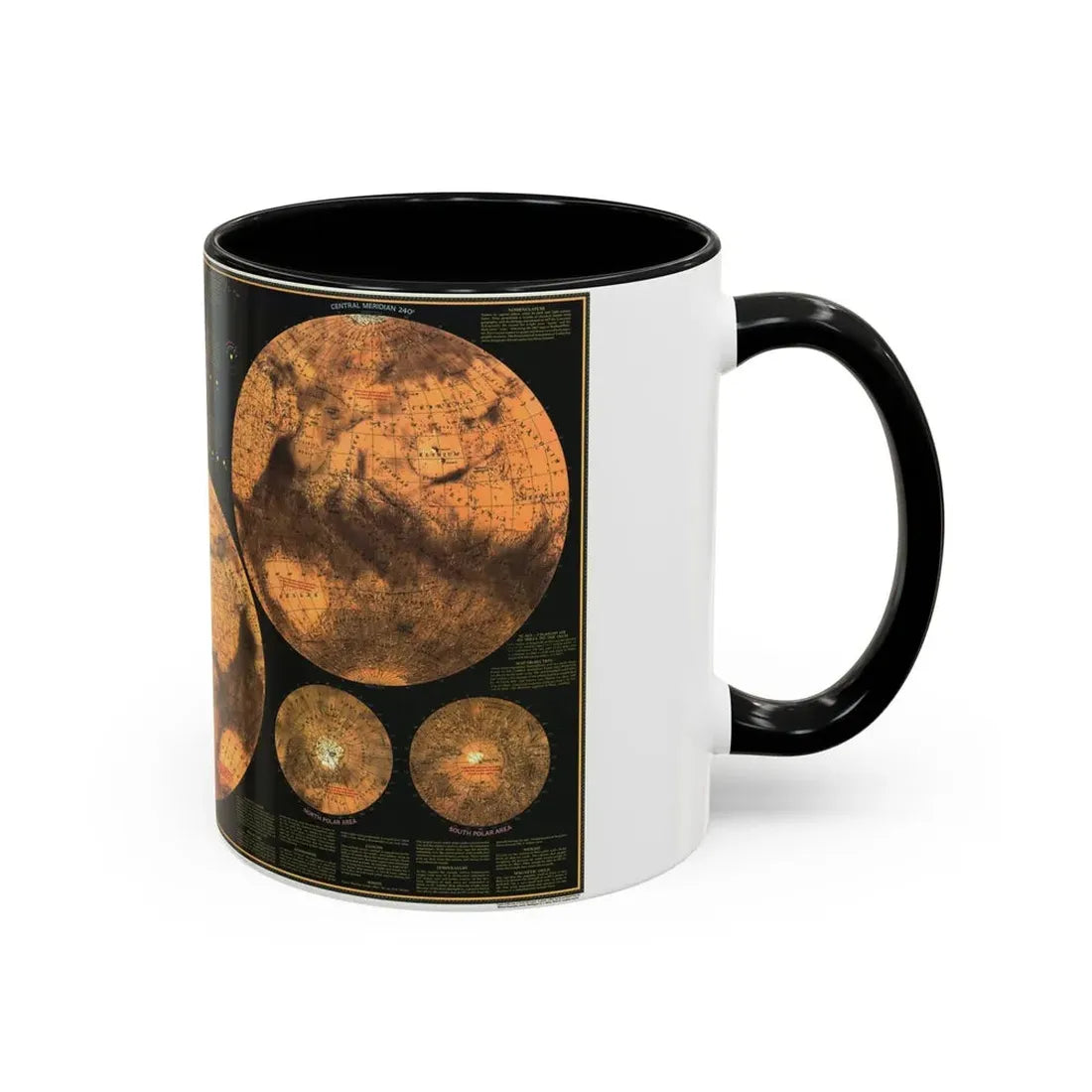 Space - MARS The Red Planet (1973) (Map) Accent Coffee Mug - Go Mug Yourself