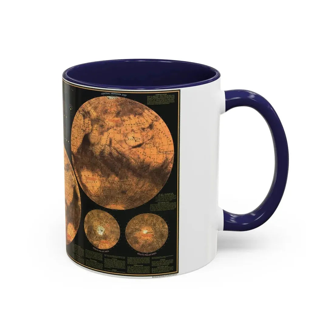 Space - MARS The Red Planet (1973) (Map) Accent Coffee Mug - Go Mug Yourself