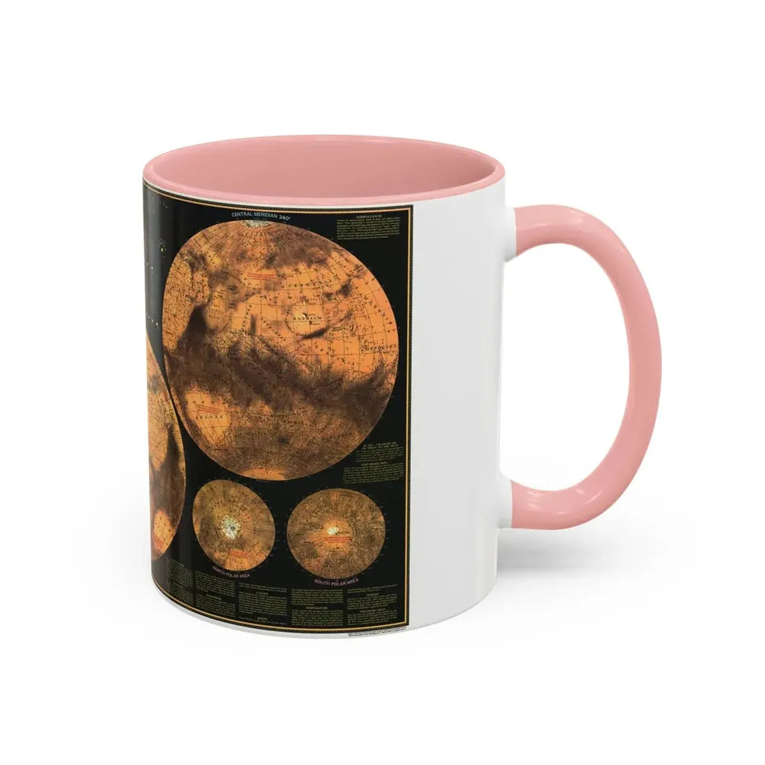 Space - MARS The Red Planet (1973) (Map) Accent Coffee Mug - Go Mug Yourself