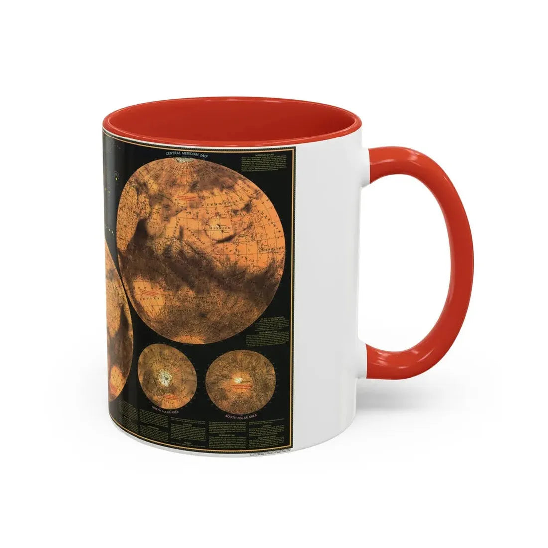 Space - MARS The Red Planet (1973) (Map) Accent Coffee Mug - Go Mug Yourself