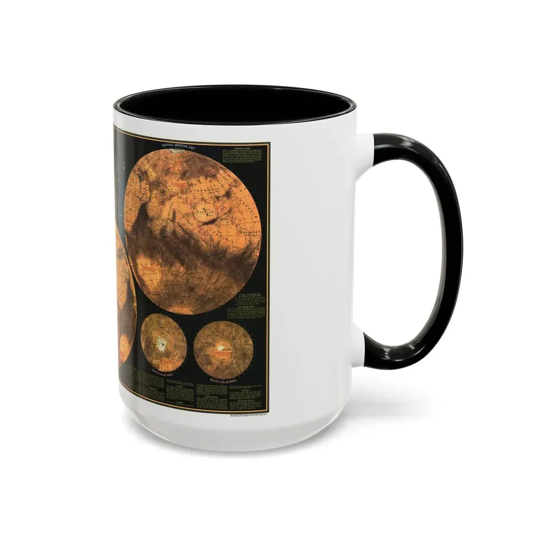 Space - MARS The Red Planet (1973) (Map) Accent Coffee Mug - Go Mug Yourself