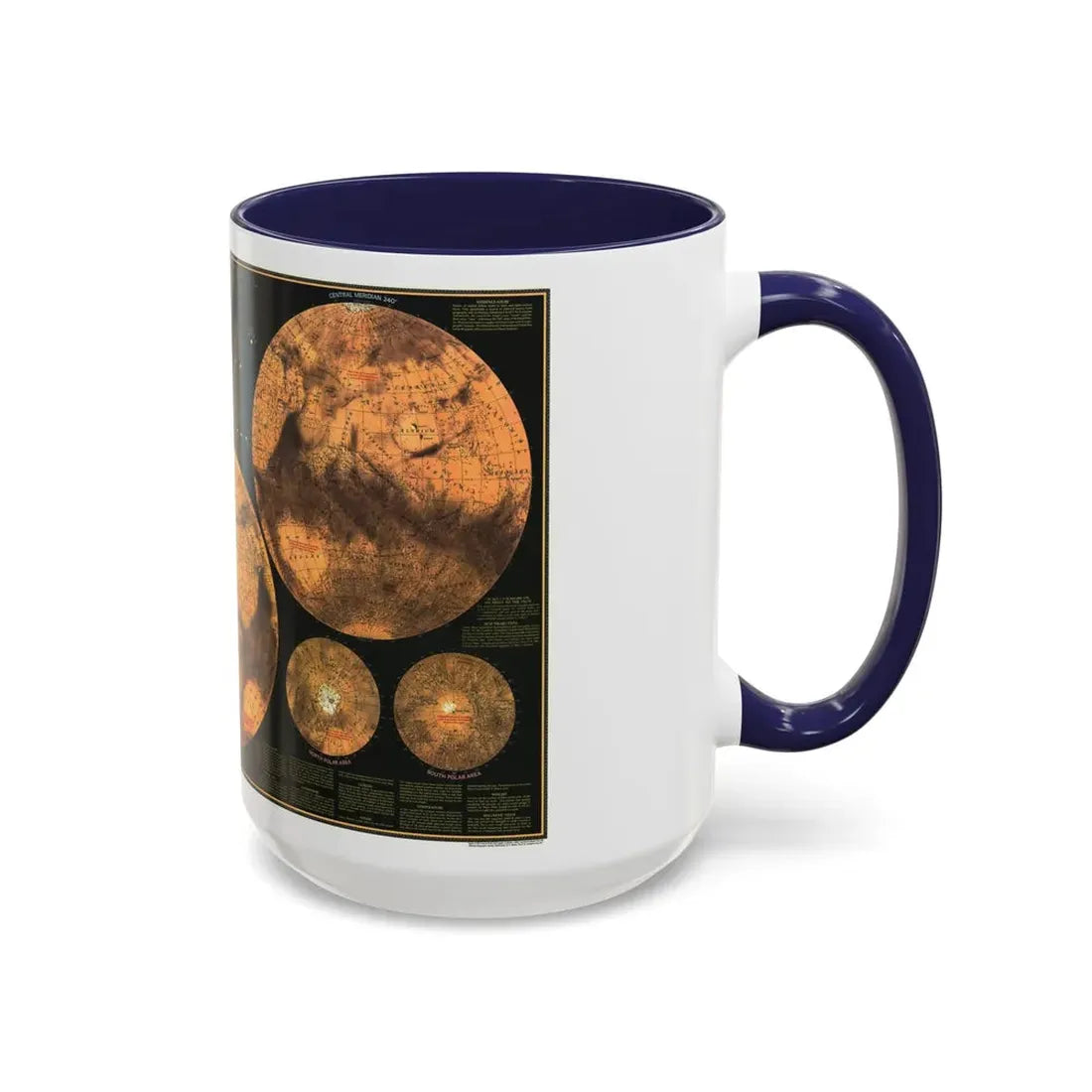 Space - MARS The Red Planet (1973) (Map) Accent Coffee Mug - Go Mug Yourself