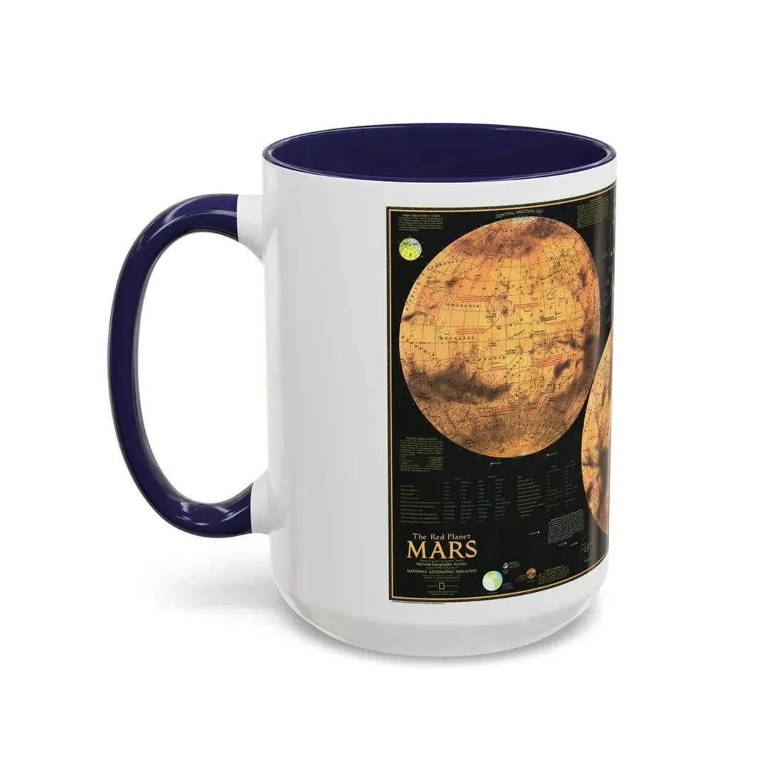 Space - MARS The Red Planet (1973) (Map) Accent Coffee Mug - Go Mug Yourself