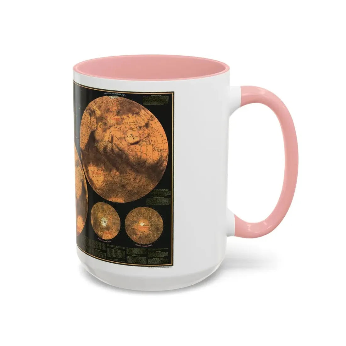 Space - MARS The Red Planet (1973) (Map) Accent Coffee Mug - Go Mug Yourself