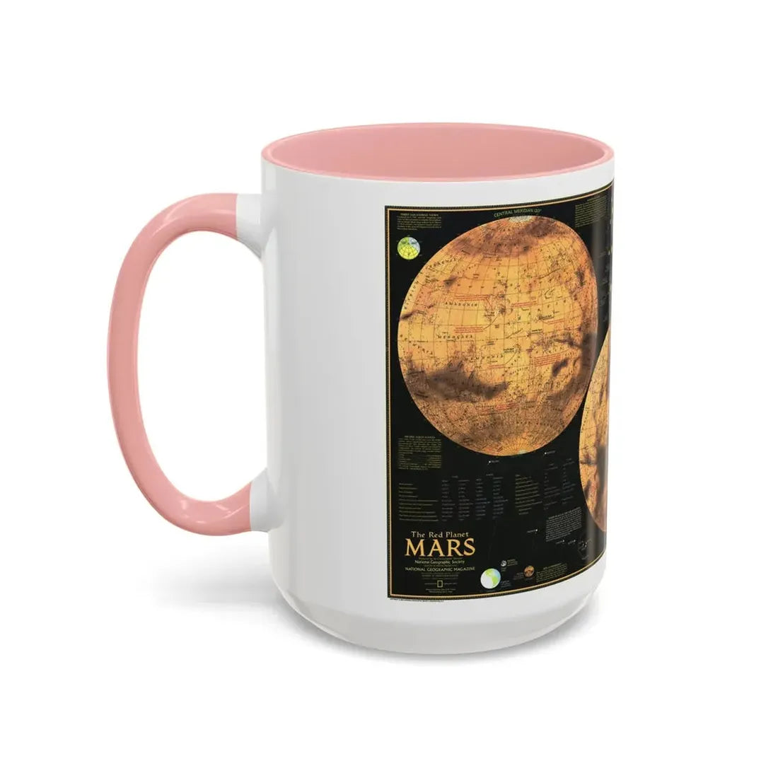 Space - MARS The Red Planet (1973) (Map) Accent Coffee Mug - Go Mug Yourself