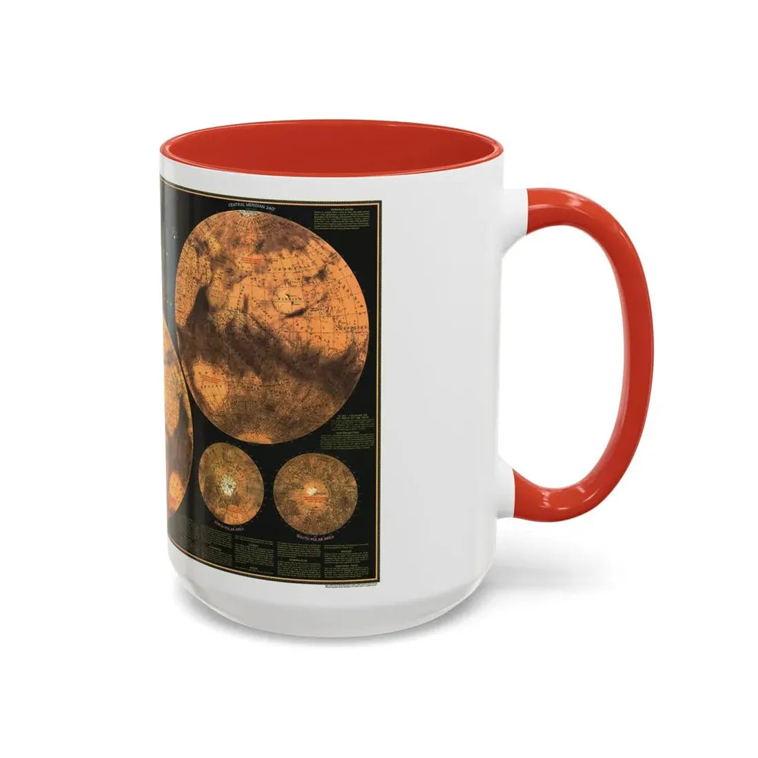 Space - MARS The Red Planet (1973) (Map) Accent Coffee Mug - Go Mug Yourself