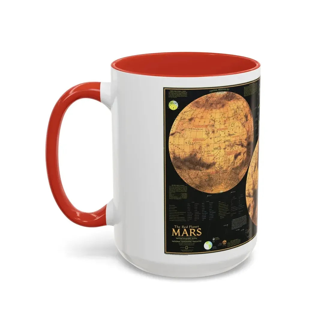 Space - MARS The Red Planet (1973) (Map) Accent Coffee Mug - Go Mug Yourself