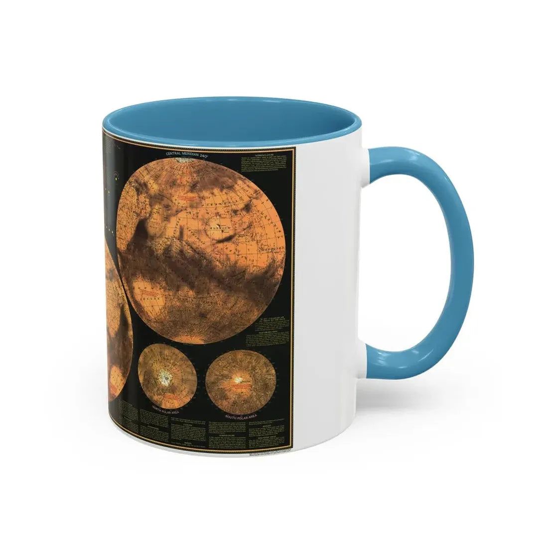 Space - MARS The Red Planet (1973) (Map) Accent Coffee Mug - Go Mug Yourself