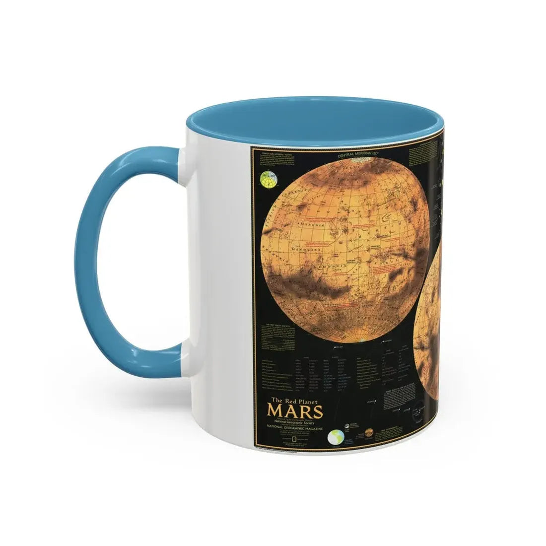 Space - MARS The Red Planet (1973) (Map) Accent Coffee Mug - Go Mug Yourself