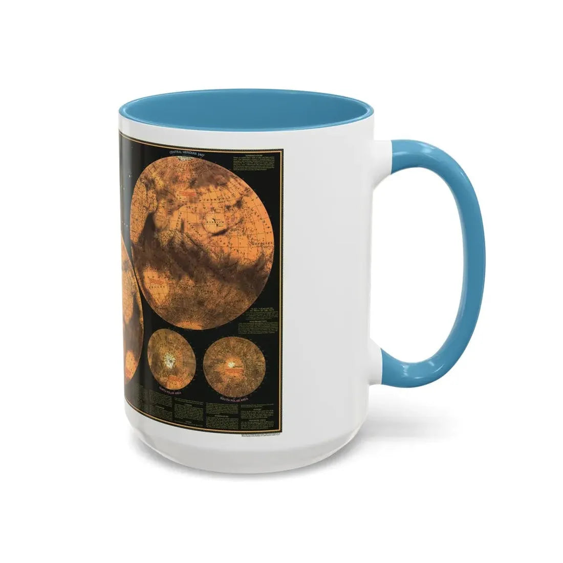 Space - MARS The Red Planet (1973) (Map) Accent Coffee Mug - Go Mug Yourself