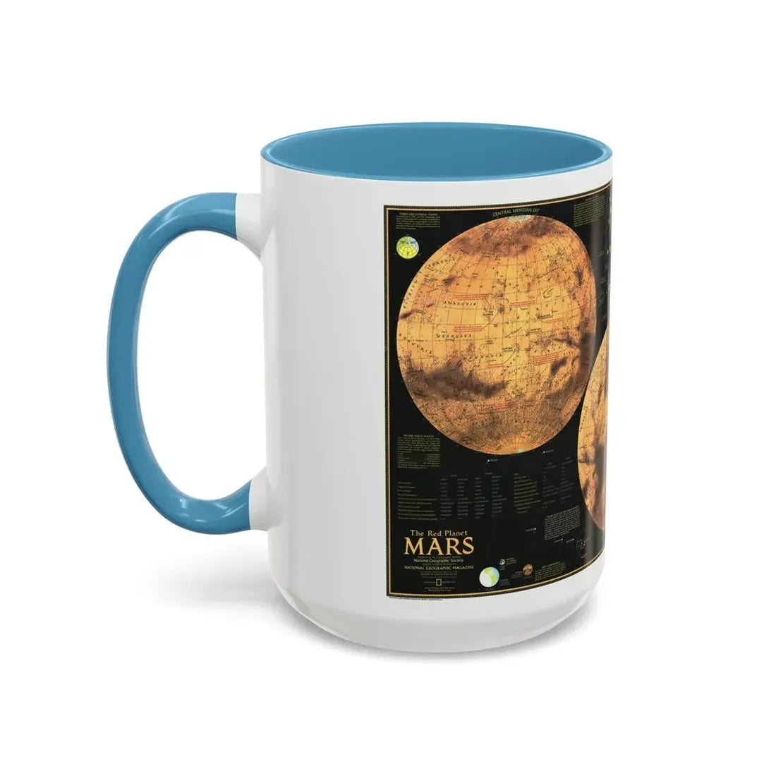 Space - MARS The Red Planet (1973) (Map) Accent Coffee Mug - Go Mug Yourself